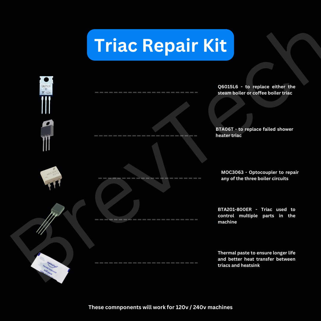 BREVILLE ORACLE COFFEE MACHINE BES980/990 TRIAC BOARD SERVICE KIT 240v / 120v